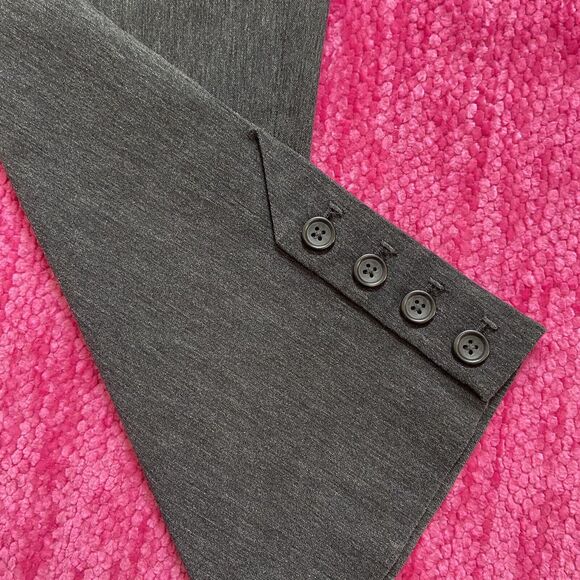 Express Editor Cropped Ankle Button Leg Pants Gray Size 12 - Picture 3 of 10